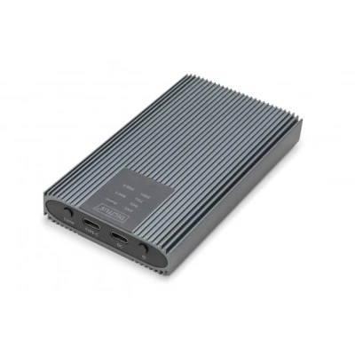 Afbeelding van DIGITUS M.2 kloonstation USB 3.2 Gen2x2 Type C 20 Gbit/s Ondersteunt NVMe SSD&#039;s tot 8 TB voor 2230/2242/2260/2280 Zonder gereedschap Aluminium behuizing Grijs