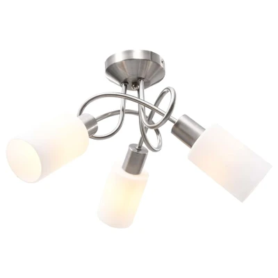Afbeelding van vidaXL Plafondlamp met keramieke cilindervormige kappen 3xE14 wit