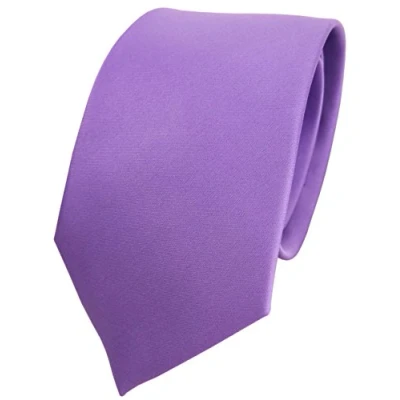 Afbeelding van TigerTie Herenstropdas, klassieke satijnen stropdas van 8 cm in effen design, ideaal voor zakelijke afspraken, feestelijke gelegenheden en vrije tijd, lila sering, Krawattengröße: ca. Länge 150 cm,