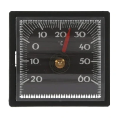 Afbeelding van Lantelme Autothermometer, zelfklevend, draadloos, analoog, bimetaal, voor binnen, temperatuurmeter auto, vrachtwagen, caravan en hoekig, thermometer zwart