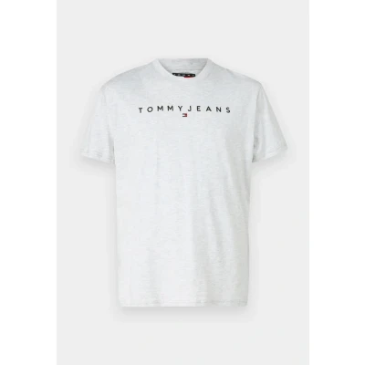 Afbeelding van Tommy Jeans Linear LOGO TEE Tshirt basic, Heren, Maat: 44, Silver grey