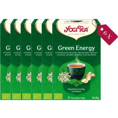 Afbeelding van Yogi Tea Green Energy Biologische Thee 6x17 Stuks 102 Theezakjes NL BIO 01