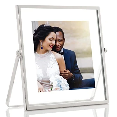 Afbeelding van Lawrence Frames Metalen Ezel Float Fotolijst, 4x4, Zilver