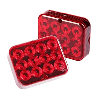Afbeelding van Qiping 2 stuks 12V LED mistachterlicht, rode waterdichte mistlampset voor voertuigen, aanhangwagens, bestelwagens, vrachtwagens, tractoren, landbouwvoertuigen, caravans, karren