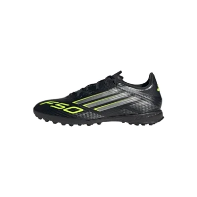 Afbeelding van adidas Uniseks Volwassen F50 LEAGUE Turf Football Boots, Core Black/Iron Metallic/Lucid Lemon, 38 EU