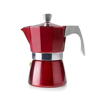 Afbeelding van IBILI Percolator, Evva, rood, 3 kopjes, 150 ml, gegoten aluminium, geschikt voor inductie