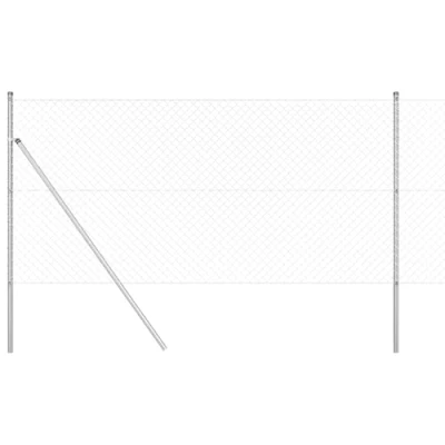 Afbeelding van vidaXL Kettinghek met 7 Posts 1x10 m Gegalvaniseerd Staal