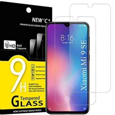 Afbeelding van NEW&#039;C 2 Stuks, Screen Protector voor Xiaomi Mi 9 Se, Play, Gehard Glass Schermbeschermer Film 0.33 mm ultra transparant, resistent