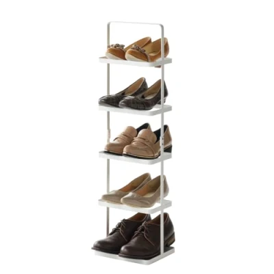 Afbeelding van Yamazaki Schoenenrek Tower 5 Laags Tall Wit 22x18x77,5cm