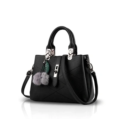 Afbeelding van Nicole &amp; Doris 2021 New Wave Dames Handtassen Messenger Bag Handtas Vrouwelijke Tas voor Pompom Zwart