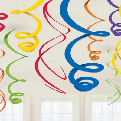 Afbeelding van Decoratie swirl regenboog 12 stuks