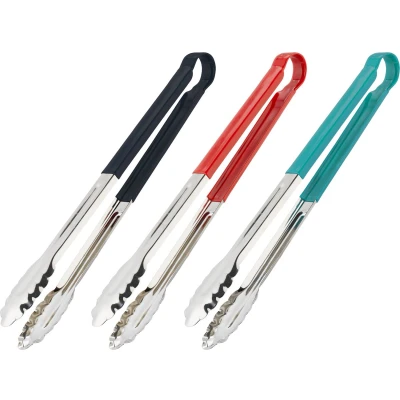 Afbeelding van Relaxdays barbecuetang rvs set van 3 vleestang 40 cm lang serveertang pasta