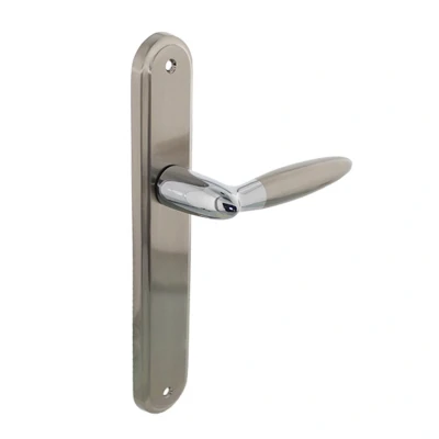 Afbeelding van Intersteel Deurkruk Elen op blind langschild chroom/nikkel mat