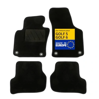 Afbeelding van DBS Automatten op maat gemaakt voor Golf 5/6 (2003 2012) met bevestigingsclips antislip vloermatten auto 4 delig, zwart
