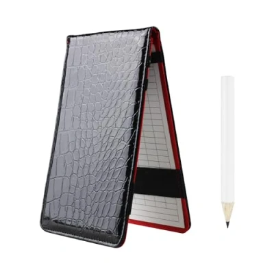 Afbeelding van KOFULL golf Scorecard Houder Populaire Lederen en Yardage Boek Pocketbook Tracking Kaarthouder gratis verzenden 2PCS score kaarten (zwart)