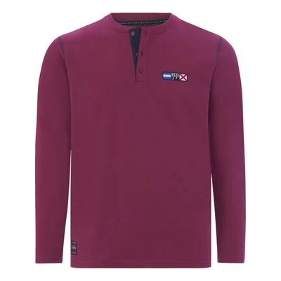 Afbeelding van Jan Vanderstorm Jornsen Longsleeve, Heren, Maat: Large, Dunkelrot