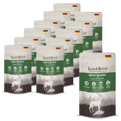 Afbeelding van Venandi Premium Kattenvoer, natvoer, wild en sprot, graanvrij met extra vlees, 12 x 125 g (12 stuks)