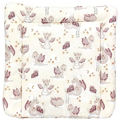 Afbeelding van TupTam Baby Aankleedkussen met Patronen, Dino/Kleine Beer/Bruin/Geel, 70 x cm