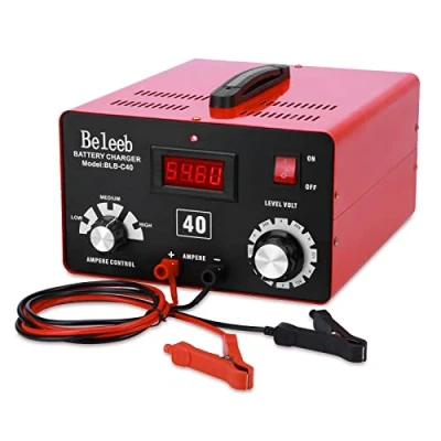 Afbeelding van Hugoome Beleeb serie C40 acculader 12V 24V 36V 48V 60V 72V, pulsen van hoogspanning accu ontzwavelaar Maintainer met krokodillenklemmen voor loodzuur Lithium ion accu&#039;s