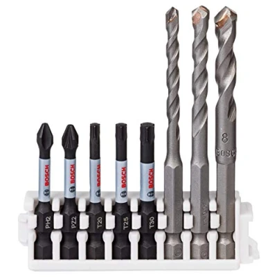 Afbeelding van Bosch Professional 8 delige Impact Control Schroefbit en Tegelborenset (Pick and Click, accessoire slagschroevendraaier accuboor /schroefmachine)
