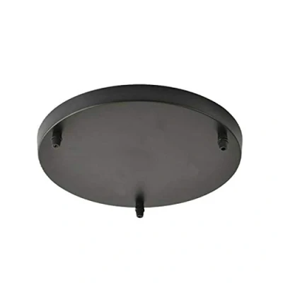 Afbeelding van Multi uitlaat Messing 3 punts Metalen plafondkap Hanger Kabelgreep Flex klem plaat voor lichtfitting Zwarte kleur Hanglamp Plafondafdekking Accessoires (Rond Zwart)