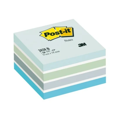 Afbeelding van Memoblok 3M Post it 2028 76x76mm kubus pastel blauw