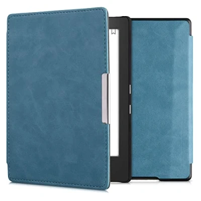 Afbeelding van kwmobile e reader hoesje compatibel met Kobo Aura H2O Edition 1 hoes Ereader case magnetische sluiting In petrol