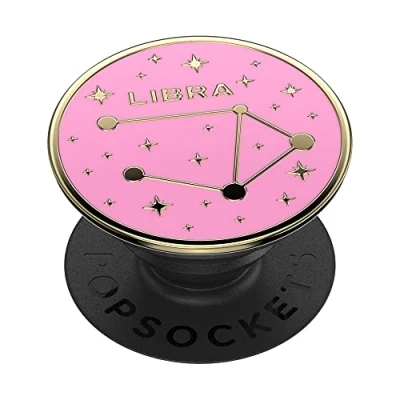 Afbeelding van PopSockets: PopGrip Uittrekbare Greep en Standaard voor Smartphones Tablets met een Verwisselbare PopTop Enamel Zodiac Libra
