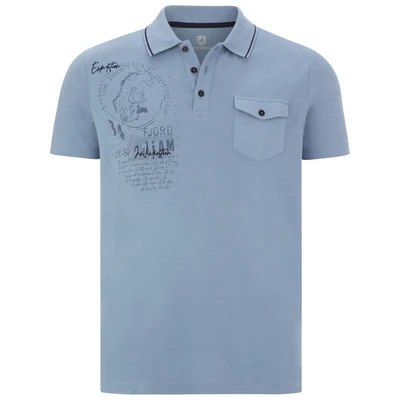 Afbeelding van Jan Vanderstorm +FIT Collectie polo FJODOR Plus Size lichtblauw
