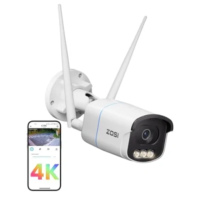 Afbeelding van ZOSI AuroraLux 4K WLAN Bewakingscamera Buiten, 8MP IP Camera met Echtkleur Nachtzicht, AI Beeldverwerking, 2,4/5GHz WiFi, Personenherkenning, C186