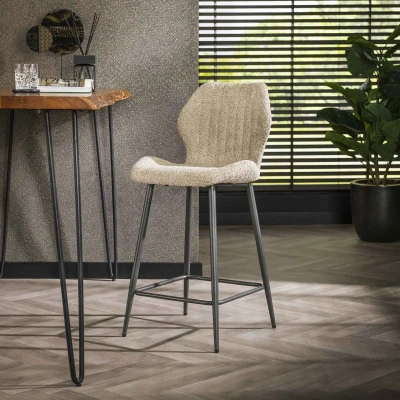 Afbeelding van Fraaai Varadero barstoel Boucle zand