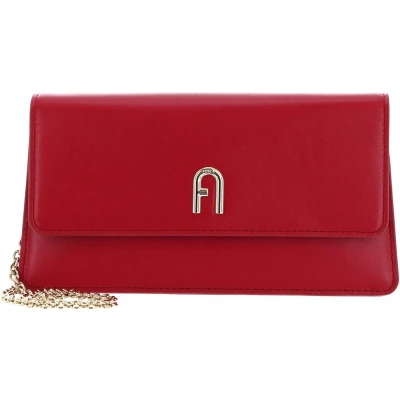 Afbeelding van FURLA Leren Schoudertas Avondtas Diamante Mini Crossbody Rosso Veneziano Rood