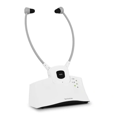 Afbeelding van TechniSat STEREOMAN ISI 3 draadloze stereo hoofdtelefoon voor tv en muzieksystemen met dockingstation, wit