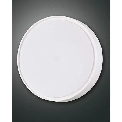 Afbeelding van Fabas Luce Wandlamp Hatton, Ø 30 cm, sensor, 2 x E27, wit, IP65