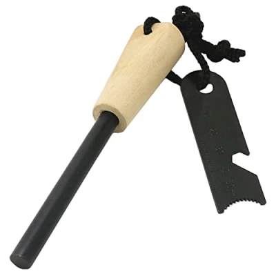 Afbeelding van Newaner vuurstarter van vuurstaal, vuursteen, vuurstarter, meer dan 2000 toepassingen, handvat magnesiumstaaf en flinthout, voor camping, outdoor survival (1 stuks)