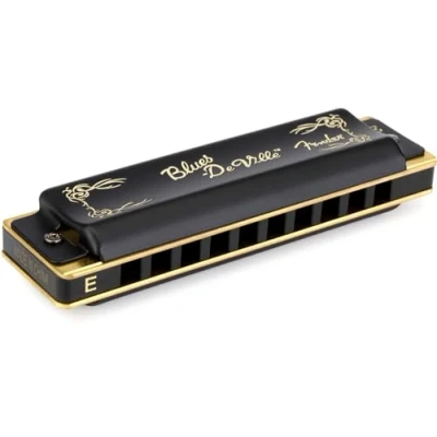 Afbeelding van Fender blauws DeVille Harmonica Key of E Diatonische mondharmonica