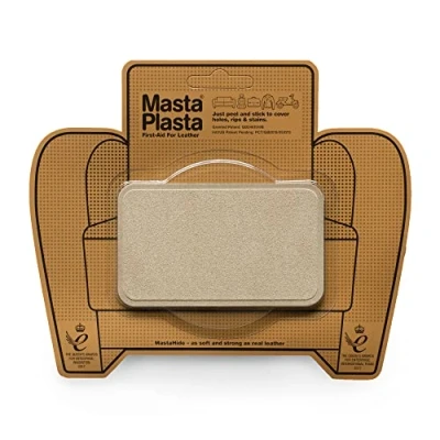 Afbeelding van MastaPlasta Direct zelfklevende premium suède en fluwelen reparatiepatch beige 10 cm x 6 (4 inch 2,4 in). Bekleding kwaliteit patches voor banken, auto interieurs, tassen, jassen meer