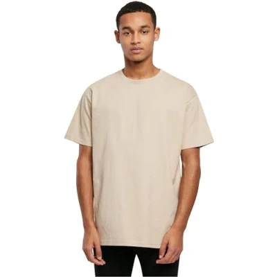 Afbeelding van Build Your Brand Heren T shirt Heavy Oversize Tee, Basic voor mannen, oversized fit, katoen, maten XS 5XL, wet Sand, M