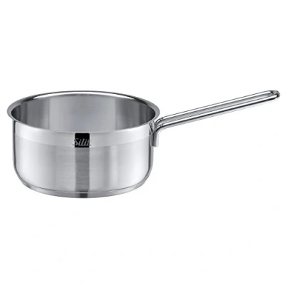 Afbeelding van Silit Agaat steelpan, inductie, 16 cm, zonder deksel, kleine pan, kookpan klein, 1,5 l, melkpan, roestvrij staal, deels gematteerd, ongecoat, ovenbestendig