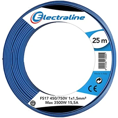 Afbeelding van Electraline 13092 aderkabel FS17, doorsnede 1 x 1,5 mm², blauw, 25 m