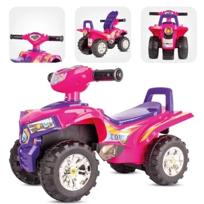 Afbeelding van Kinderauto loopauto vanaf 1 jaar, baby quad, voertuig auto (Roze)
