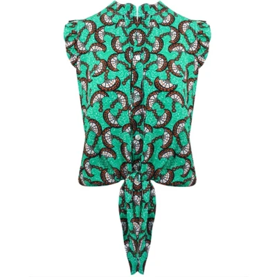 Afbeelding van Blouse Shanti Fantasieprint Groen One Size (Maat 36 t/m 40)