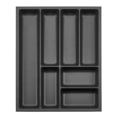 Afbeelding van ORGA BOX 3 Besteklade diepte: 473 x breedte: 391 mm antraciet met zeildoekstructuur voor laden van 50 cm, bijv. in Nobilia keukens vanaf 08.2012.