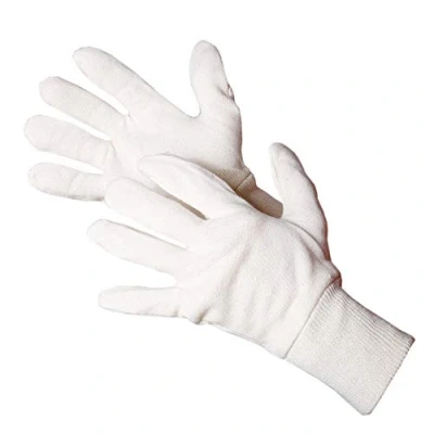 Afbeelding van Jah 831 katoenen handschoen 12 paar Oekotex jersey licht gebreide tailleband natuur maat 8