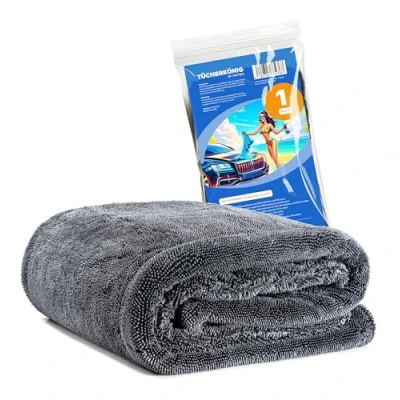 Afbeelding van Kemes Microvezeldoeken auto XXL ultra absorberend met 1400 g/m² Heavyweight grijs 40 x 60 cm premium microvezel droogdoek krasvrij 7 voudig absorberende polijstdoek voor onderhoud en motorfiets