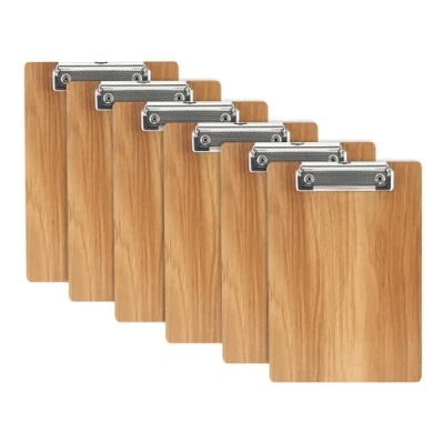 Afbeelding van A5 klembord, 6 stuks houten klembord met laag profiel clip, klemborden, hardboard