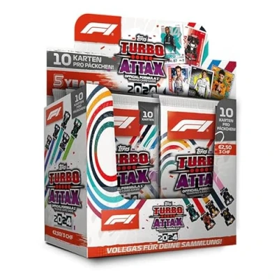 Afbeelding van Topps Turbo Attax Formula 1 2024 Full Box bevat 24 pakjes (240 kaarten).