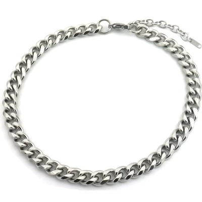 Afbeelding van Ketting Gourmetschakel RVS Lengte 40 45 cm Zilverkleurig