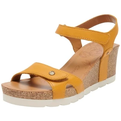 Afbeelding van Panama Jack Dames Julia Wedge Sandaal, Ocre B67, 42 EU, EU