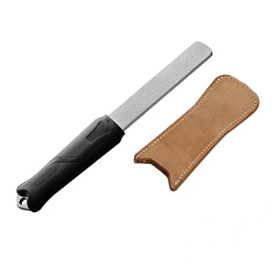 Afbeelding van SHARPAL 127N Dual Grit (Grof 325 / Extra Fijn 1200) Diamant Slijpsteen met Leren Strop, Gereedschapsslijpvijl voor Mes, Bijl, Maaimachineblad, Tuinschaar, Beitels